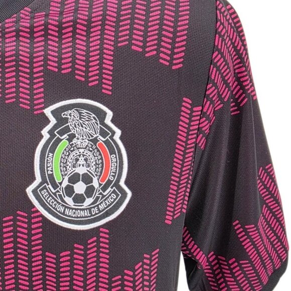 ADIDAS Mens Medium Jersey Soccer Mexico 2021 Home Stadium Jersey Pink Black #15 - Picture 3 of 10